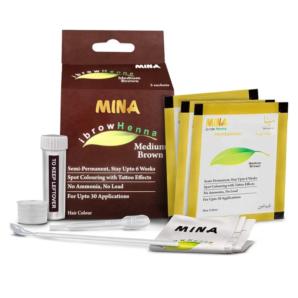 Ina ibrow Henna Medium Brown - Semi-Permanent Brow Tint